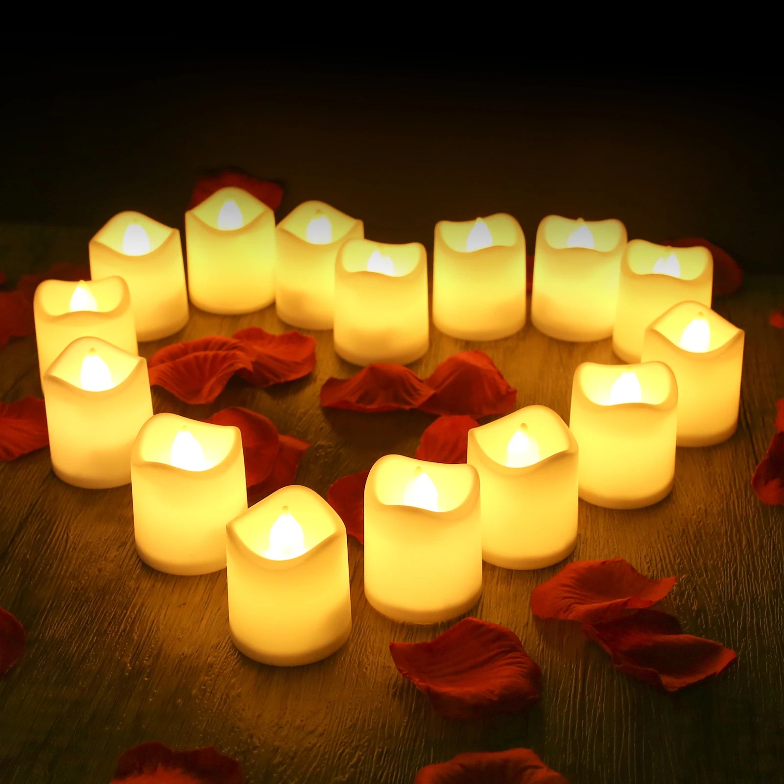 24-Piece Flickering LED Candle Tealights – Flameless Battery Candles with Optional Remote Control for Weddings, Home & Christmas Décor