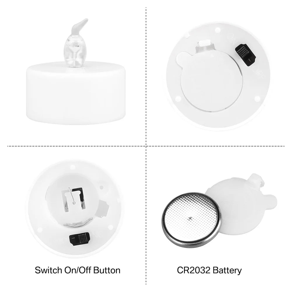 24-Piece Flickering LED Candle Tealights – Flameless Battery Candles with Optional Remote Control for Weddings, Home & Christmas Décor