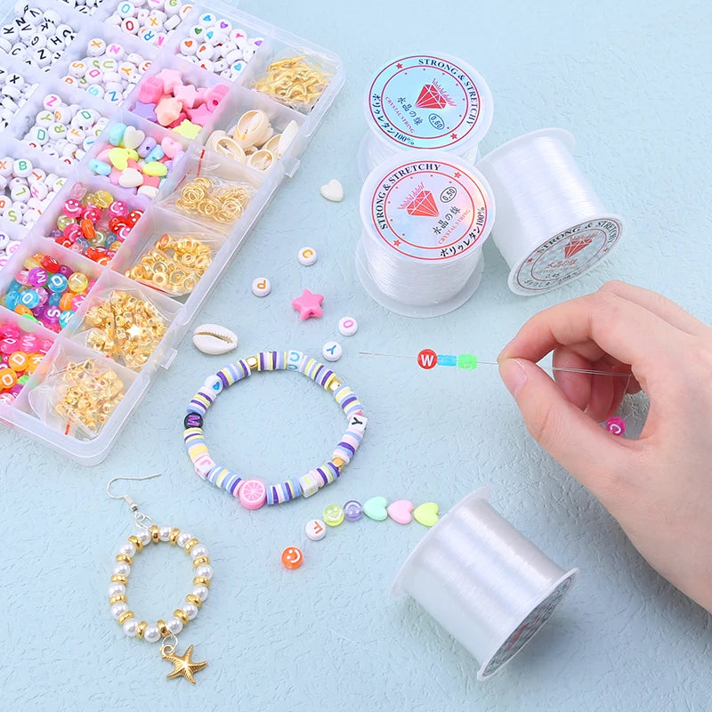 100M Clear Crystal Beading Cord – Non-Elastic Fishing Line for DIY Jewelry Making and Craft Supplies