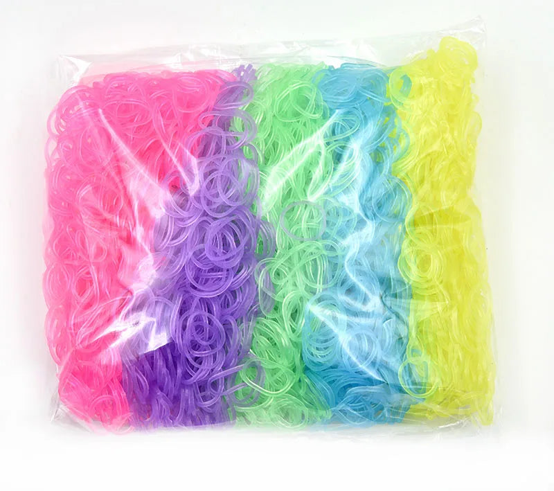 600pcs Loom Rubber Bands Kit – Rainbow Rubber Bands for Kids DIY Bracelet Making or Hair Accessories – Fun Creative Craft Toy Gift