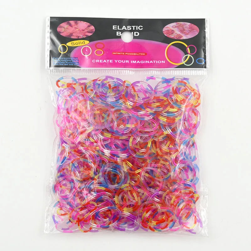 600pcs Loom Rubber Bands Kit – Rainbow Rubber Bands for Kids DIY Bracelet Making or Hair Accessories – Fun Creative Craft Toy Gift