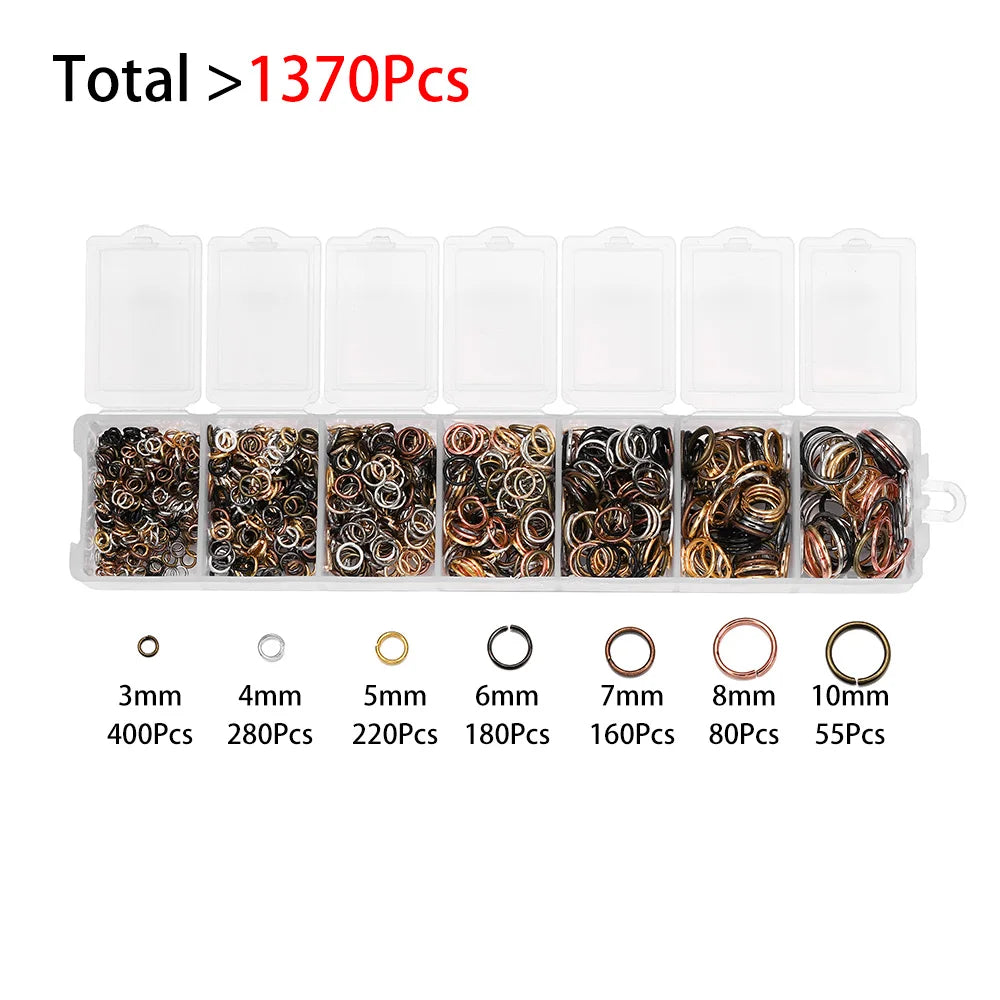 Alloy Jewelry Findings Set – Lobster Clasps, Open Jump Rings, Earring Hooks & Repair Tools for DIY Jewelry Making