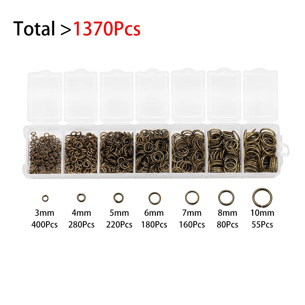 Alloy Jewelry Findings Set – Lobster Clasps, Open Jump Rings, Earring Hooks & Repair Tools for DIY Jewelry Making