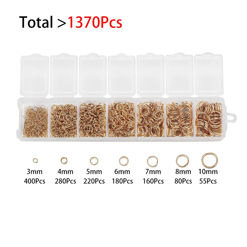 Alloy Jewelry Findings Set – Lobster Clasps, Open Jump Rings, Earring Hooks & Repair Tools for DIY Jewelry Making