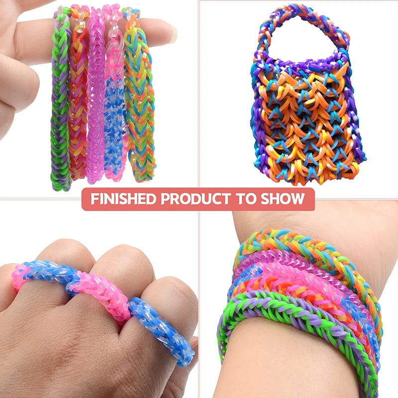 Colorful Loom Bands Set – 600-1500pcs DIY Bracelet Making Kit