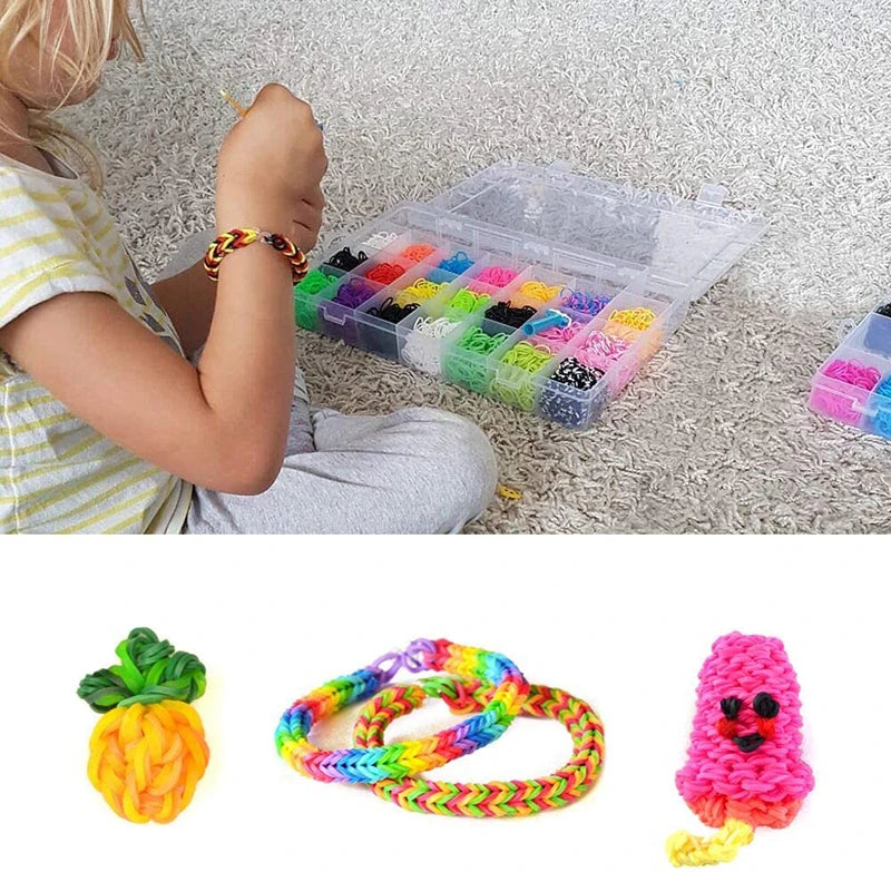 Colorful Loom Bands Set – 600-1500pcs DIY Bracelet Making Kit