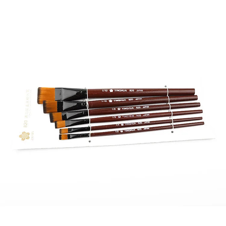 6-Piece Artist Paint Brush Set – High-Quality Nylon Hair with Wooden Handles for Watercolor, Acrylic, and Oil Painting