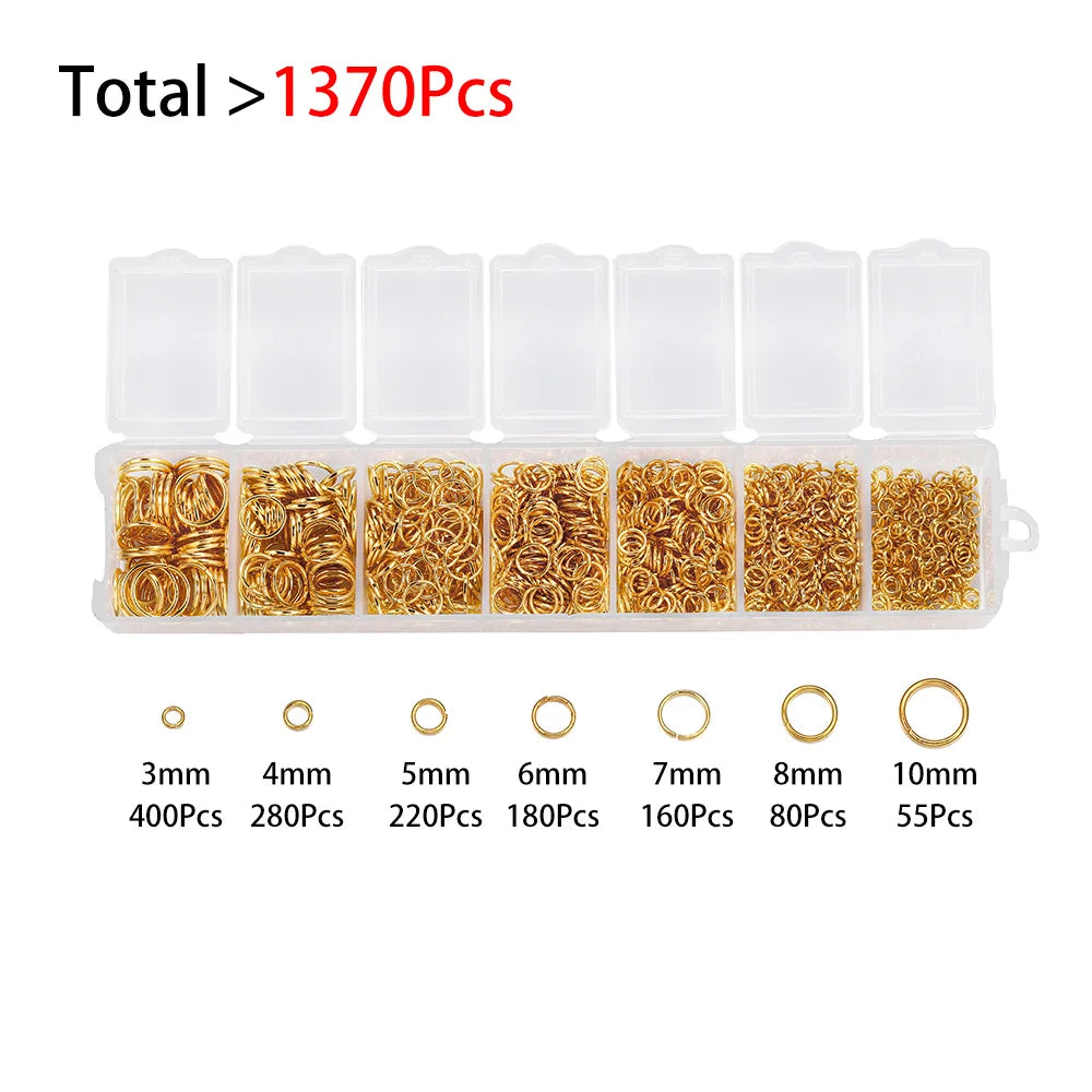 Alloy Jewelry Findings Set – Lobster Clasps, Open Jump Rings, Earring Hooks & Repair Tools for DIY Jewelry Making