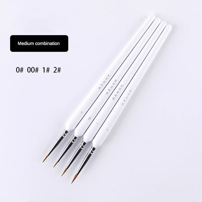 4/5/10-Piece Miniature Hook Line Paint Brush Set – Weasel Hair Brushes for Watercolor, Gouache, Oil, and Acrylic