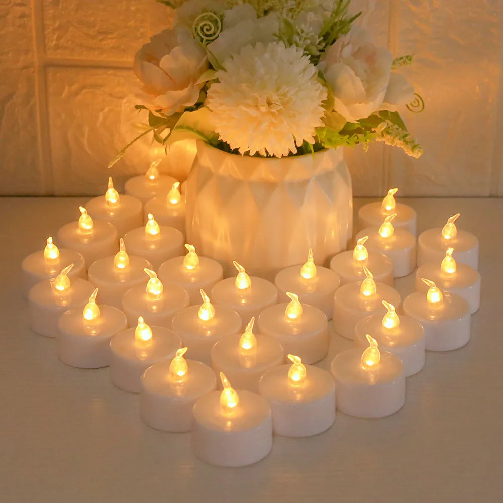 24-Piece Flickering LED Candle Tealights – Flameless Battery Candles with Optional Remote Control for Weddings, Home & Christmas Décor