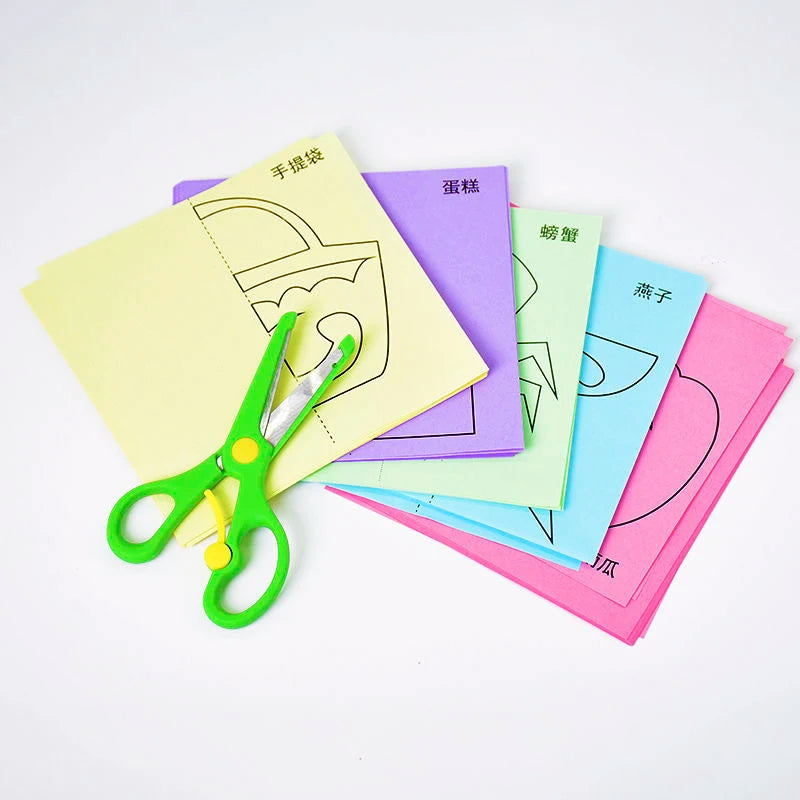 96pcs Kids Paper Craft Kit – Cartoon Animal DIY Folding & Cutting Art Set – Educational Handcraft Toys for Children