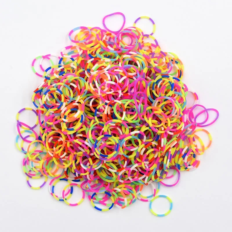 600pcs Loom Rubber Bands Kit – Rainbow Rubber Bands for Kids DIY Bracelet Making or Hair Accessories – Fun Creative Craft Toy Gift