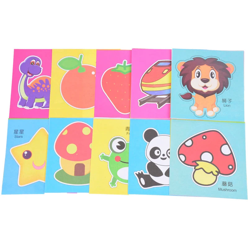 96pcs Kids Paper Craft Kit – Cartoon Animal DIY Folding & Cutting Art Set – Educational Handcraft Toys for Children
