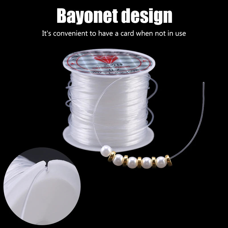 100M Clear Crystal Beading Cord – Non-Elastic Fishing Line for DIY Jewelry Making and Craft Supplies