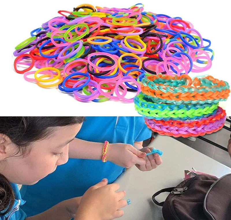 Colorful Loom Bands Set – 600-1500pcs DIY Bracelet Making Kit