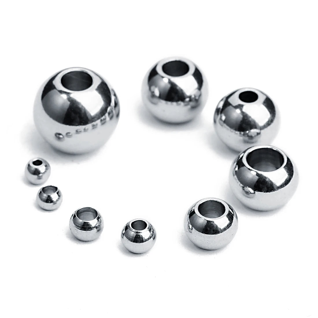2–10mm Stainless Steel Spacer Beads – High-Quality Loose Beads for DIY Bracelets, Necklaces, and Jewelry Making
