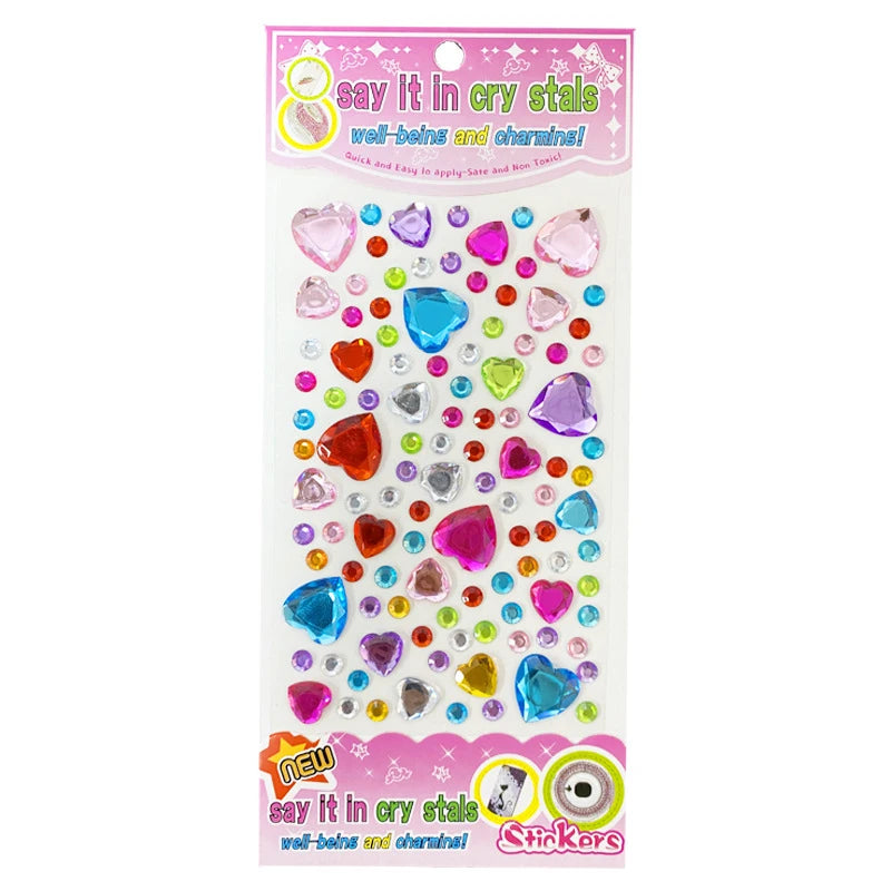 109-430+pcs Bling Gem Stickers Rhinestone Self Adhesive Jewel Sticker Children Kids Girl Craft Makeup DIY Eye Nail Assorted Size