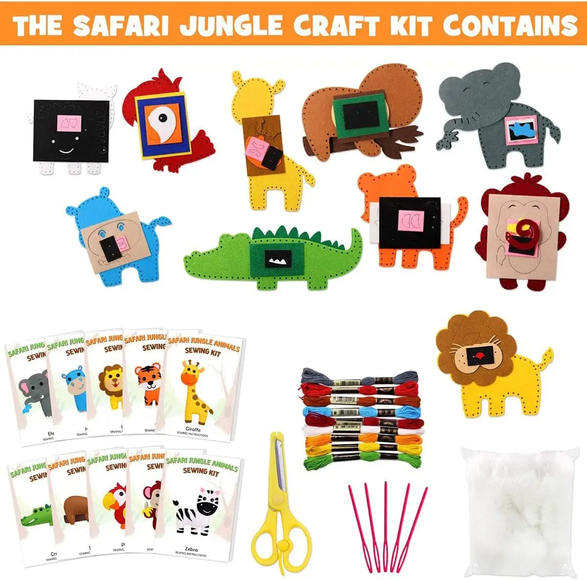Woodland Animals Craft Kit – DIY Sewing Felt Plush Forest Creatures for Kids Beginners – Educational Arts and Crafts Set with Pre-Cut Felt and Instructions
