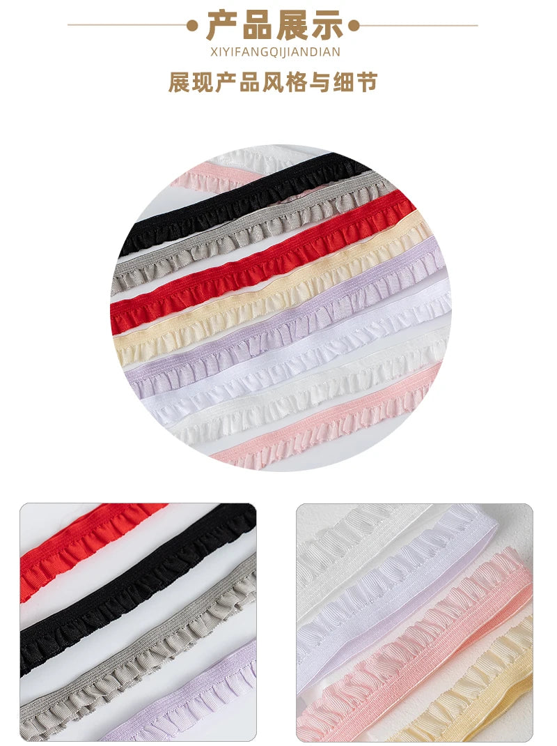 5Meters Elastic Lace Trim Ribbons for Party Dress Decoration Clothing DIY Crafts Supplies Needlework High Quality Sewing Fabric