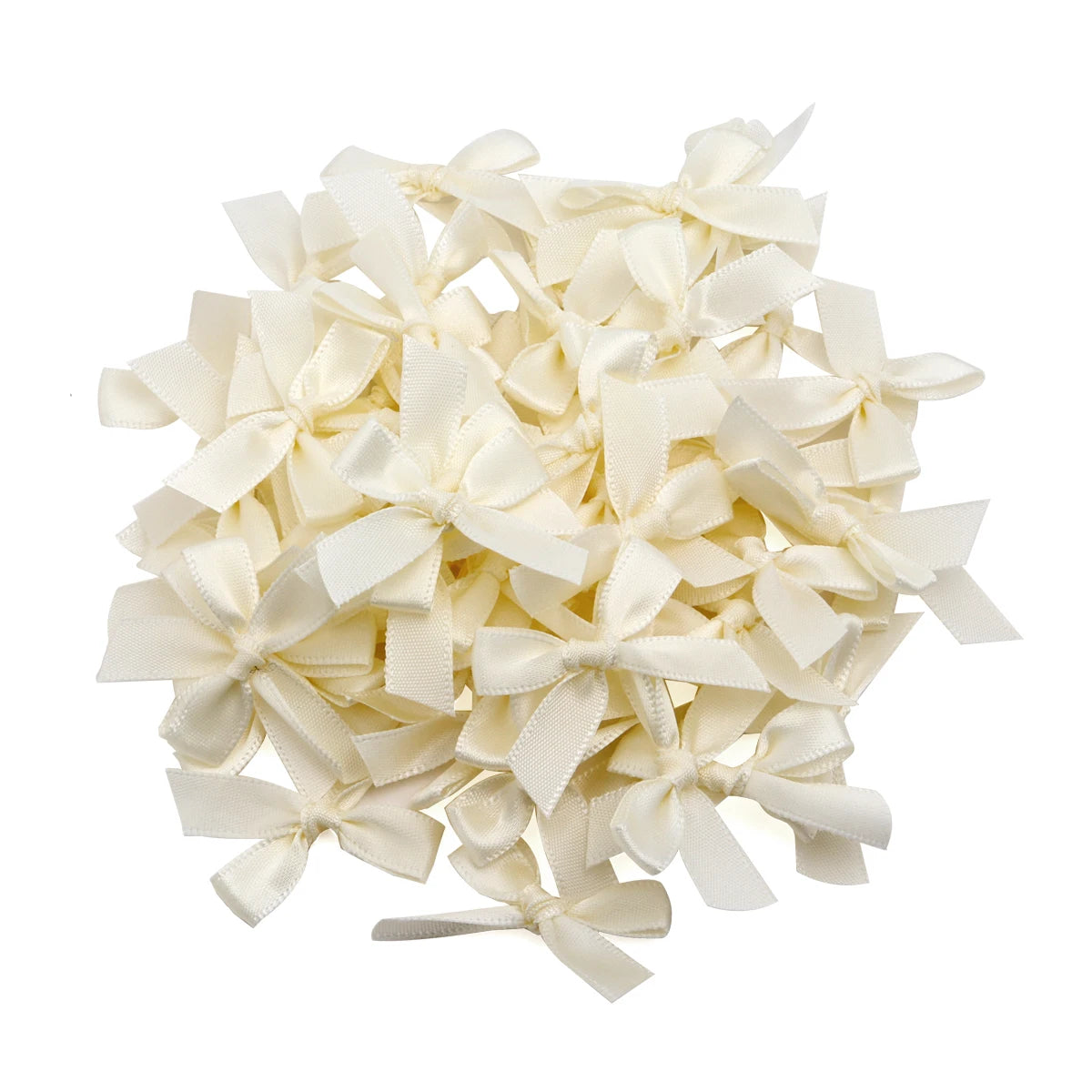 50pcs Satin Ribbon Bows – Colorful Polyester Handmade Bows for DIY Sewing, Crafts, Gift Wrapping, Bouquets, and Party Decorations