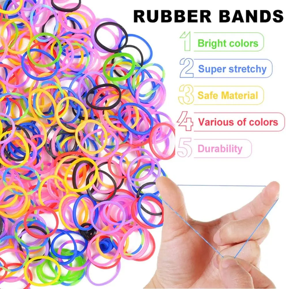600+ Loom Rubber Band Refill Kit – 31 Colors Bracelet Making Kit for Kids – DIY Weaving Craft Set with Loom Bands Toys
