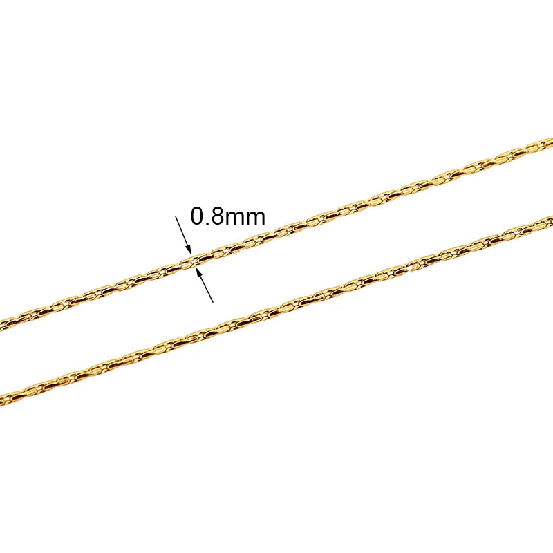 2m Stainless Steel Chains – Gold Color Ball Bead & Cuban Link Chain Bulk for DIY Necklace and Bracelet Making