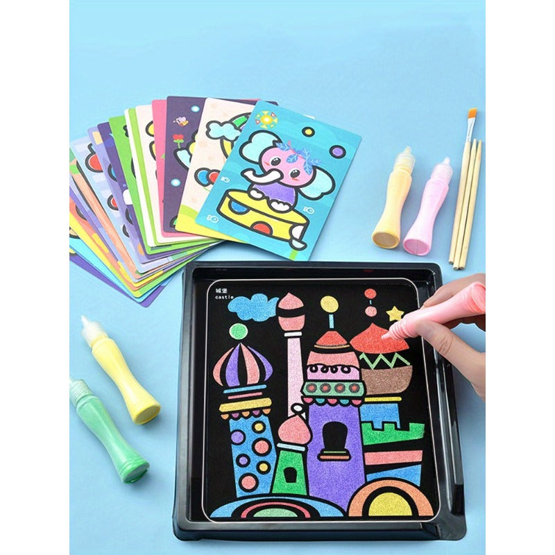 Kids’ Sand Painting Set – DIY Colored Sand Art Kit for Boys and Girls Handmade Craft Toys