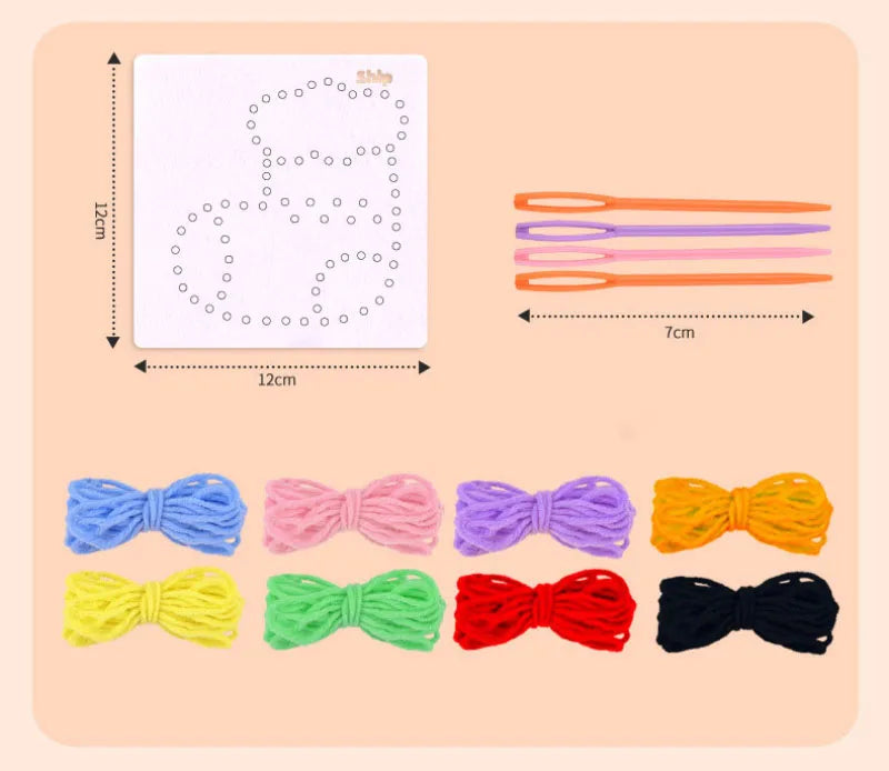 Montessori Non-woven Fabric Lacing Toys for Toddlers Kids Cartoon Animal Sewing Kit Fine Motor Skill Busy Board DIY Art Craft