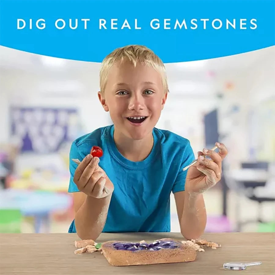 Gemstone Dig and Discover Kit – Crystal Mining Educational Toy for Kids