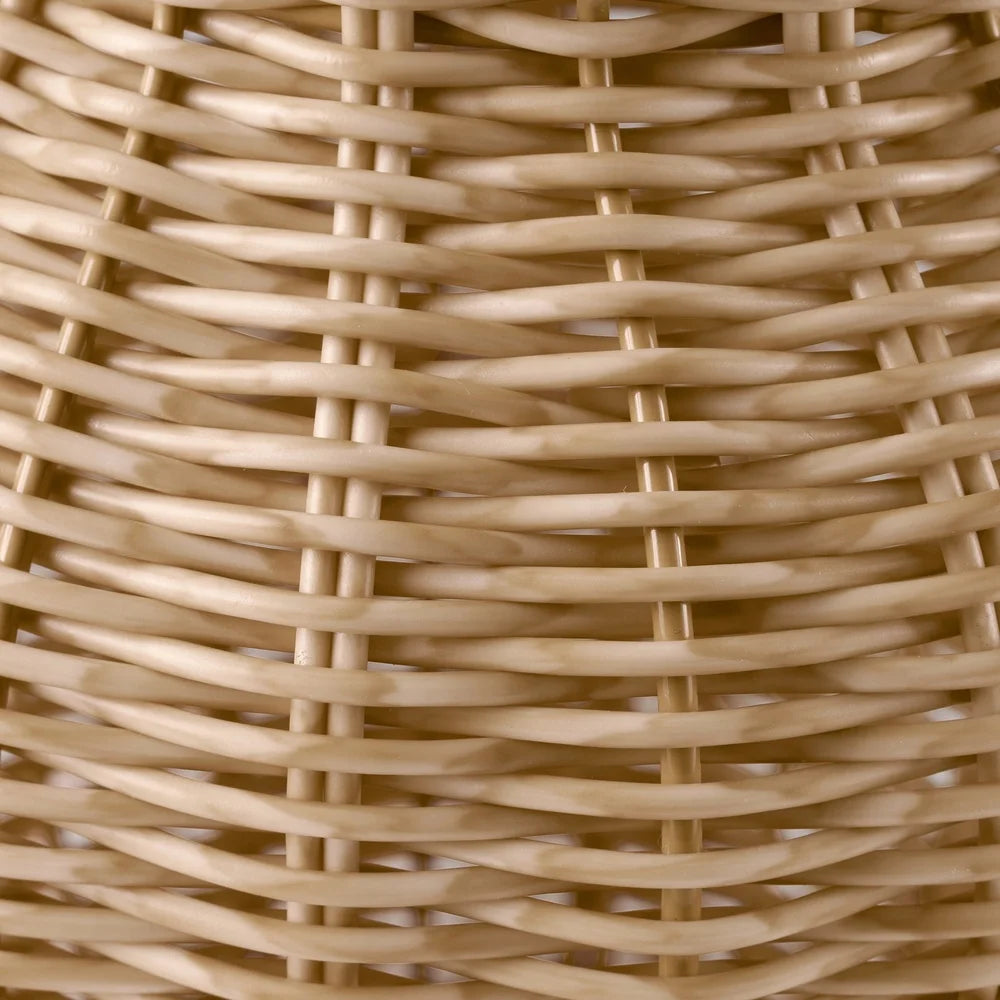 9-Inch Faux Wood Rattan Pitcher Vase – Decorative Woven Design for Dried Flowers or Plants – Rustic Home Decor Accent