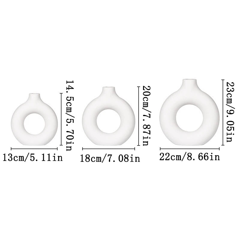 Nordic White Flower Vase – Modern Plastic Plant Pot for Floral Arrangements, Bud Display, and Living Room Decoration