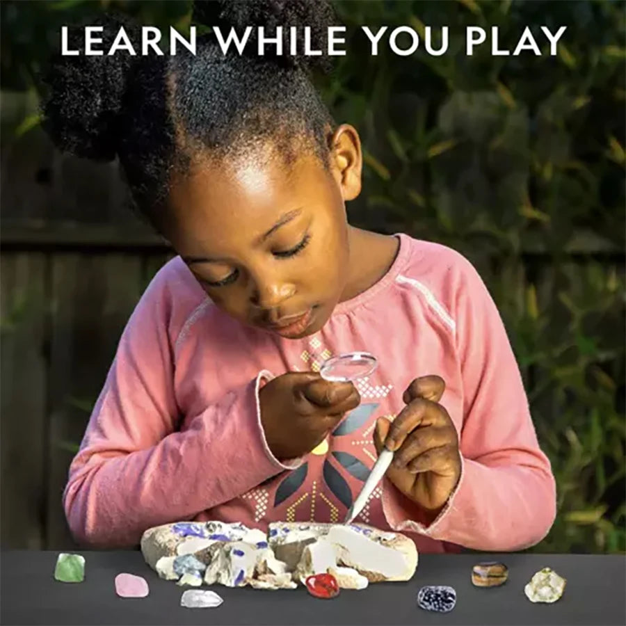 Gemstone Dig and Discover Kit – Crystal Mining Educational Toy for Kids