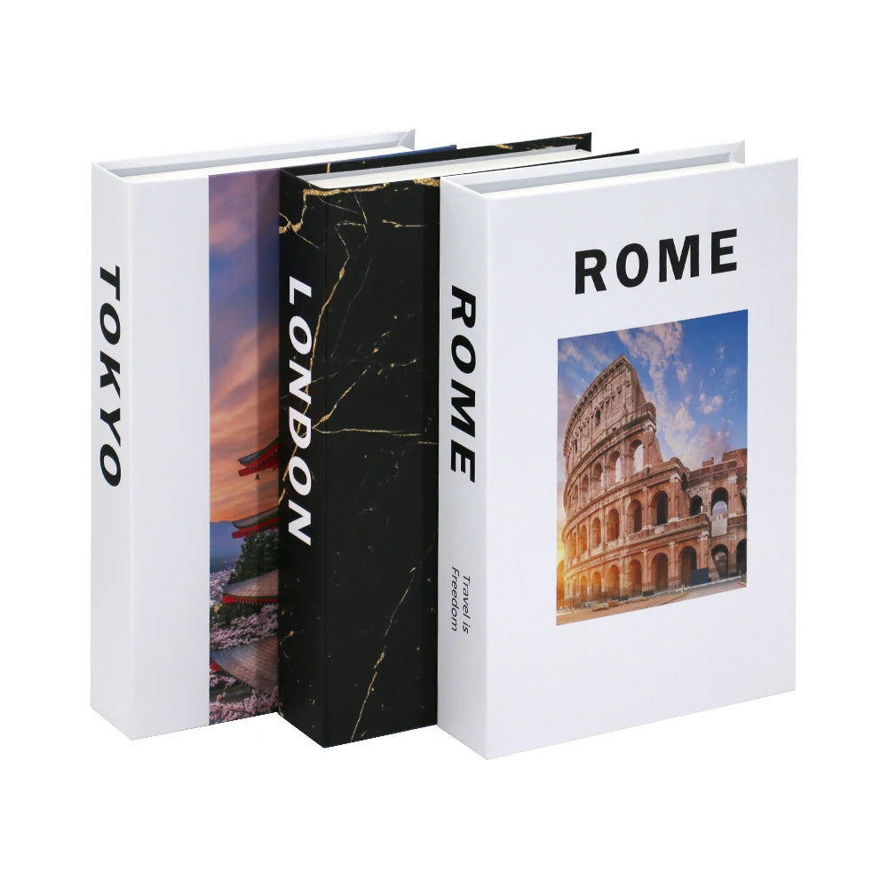 3-Piece Decorative Fake Books – Modern Designer Style Coffee Table Ornaments for Living Room, Hotel, or Office Decor