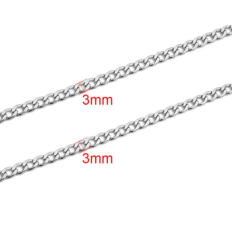 2m Stainless Steel Chains – Gold Color Ball Bead & Cuban Link Chain Bulk for DIY Necklace and Bracelet Making