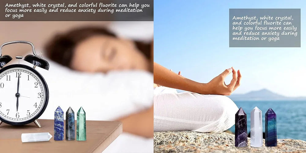 Natural Crystal Point Wand – Rose Quartz, Amethyst & Healing Stones for Witchcraft, Meditation, and Home Decoration