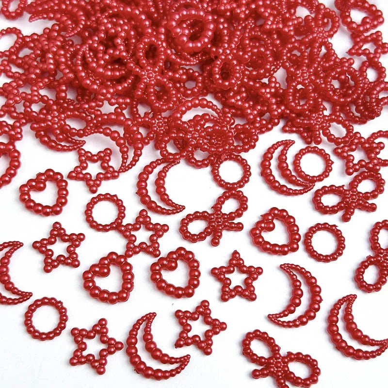 50-Piece Mixed Resin Nail Charms – Bow, Heart, Flower, Star, Cookie & Fruit Decorations for DIY Nail Art