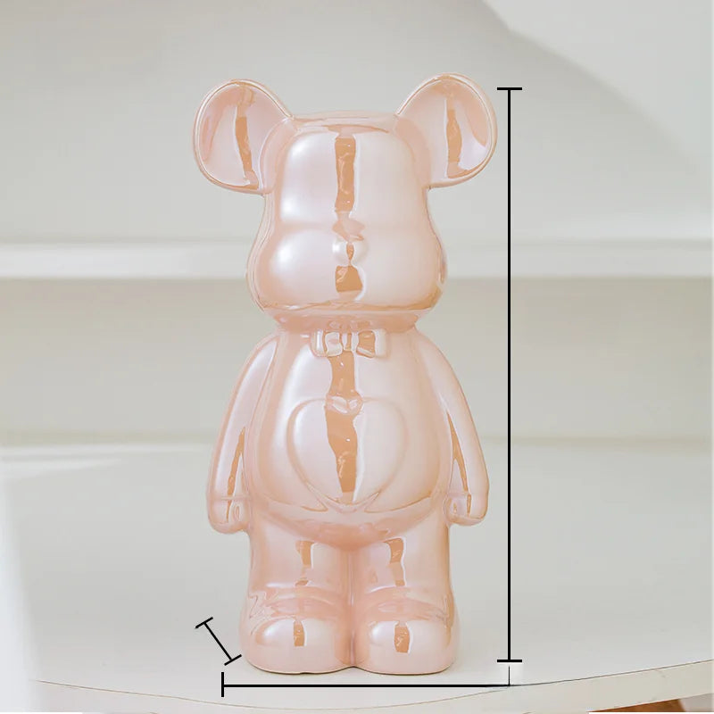 17/27/cm Aesthetic Bear brick Ceramic Staute Teddy Bear decor action figure Sculptures Ornament for room Home Decoration Crafts