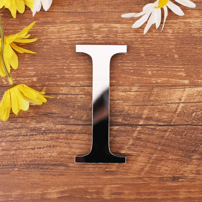 3D Acrylic Mirror Alphabet & House Number Wall Stickers – Decorative DIY Letters and Numbers