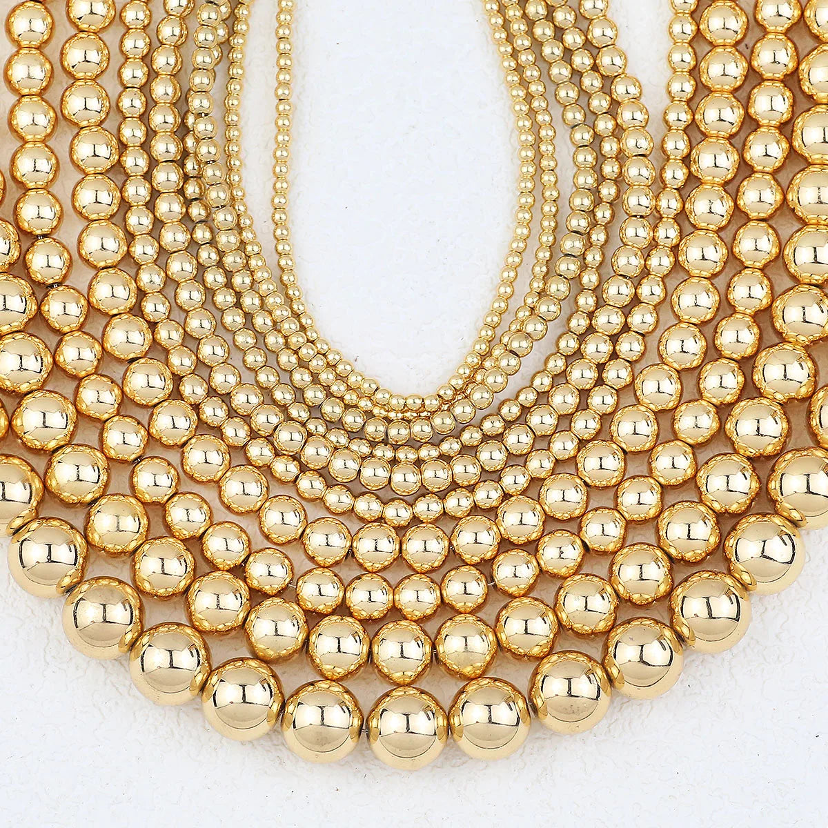 Golden Hematite Round Spacer Beads – Loose Beads for DIY Bracelets, Necklaces, and Jewelry Making