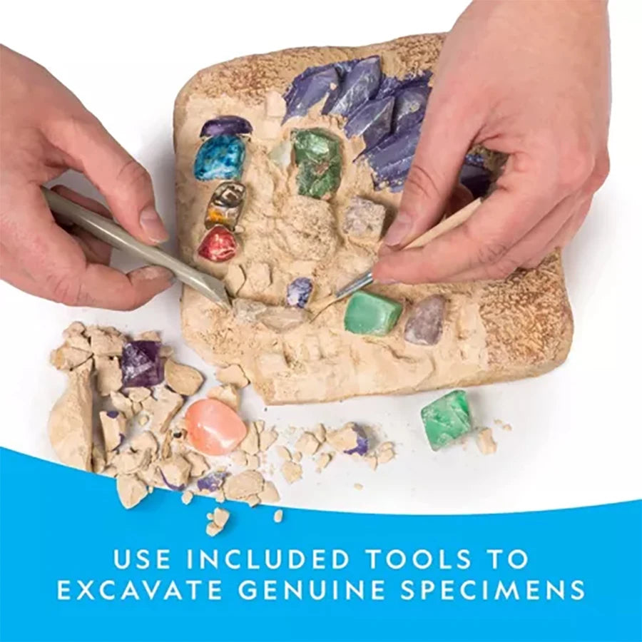 Gemstone Dig and Discover Kit – Crystal Mining Educational Toy for Kids