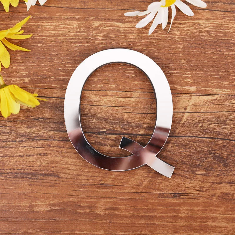 3D Acrylic Mirror Alphabet & House Number Wall Stickers – Decorative DIY Letters and Numbers