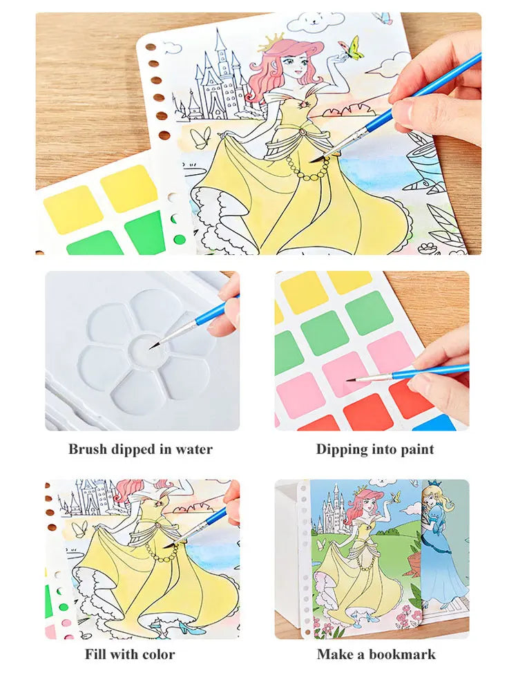 DIY Painting Sticker Craft Kit for Kids – Princess Art Set for Girls – Educational Handmade Activity and Creative Gift