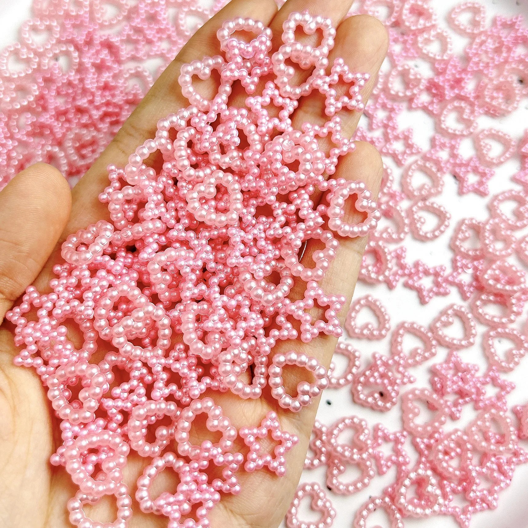 50-Piece Mixed Resin Nail Charms – Bow, Heart, Flower, Star, Cookie & Fruit Decorations for DIY Nail Art
