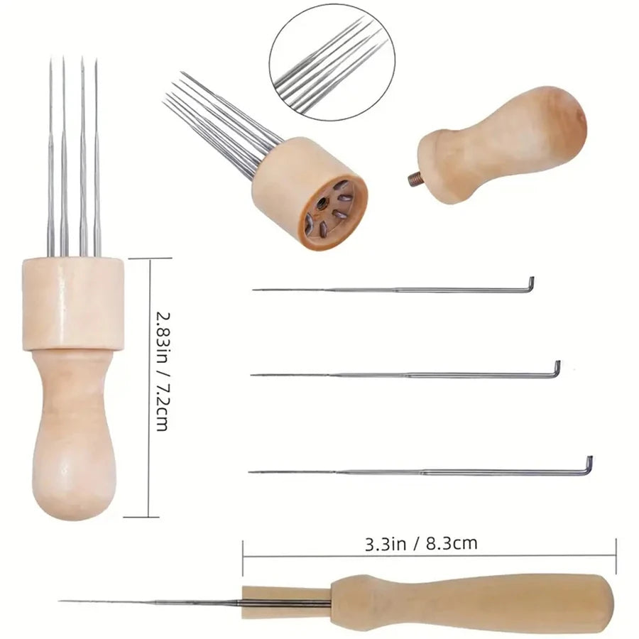 Wool Felting Needles Kit with Wooden Handle Tools Set