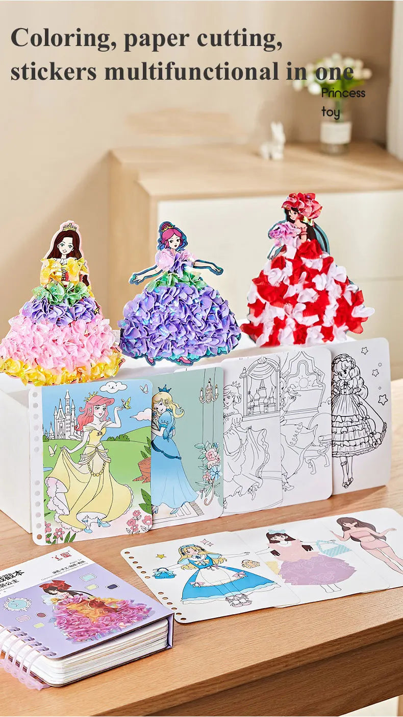 DIY Painting Sticker Craft Kit for Kids – Princess Art Set for Girls – Educational Handmade Activity and Creative Gift