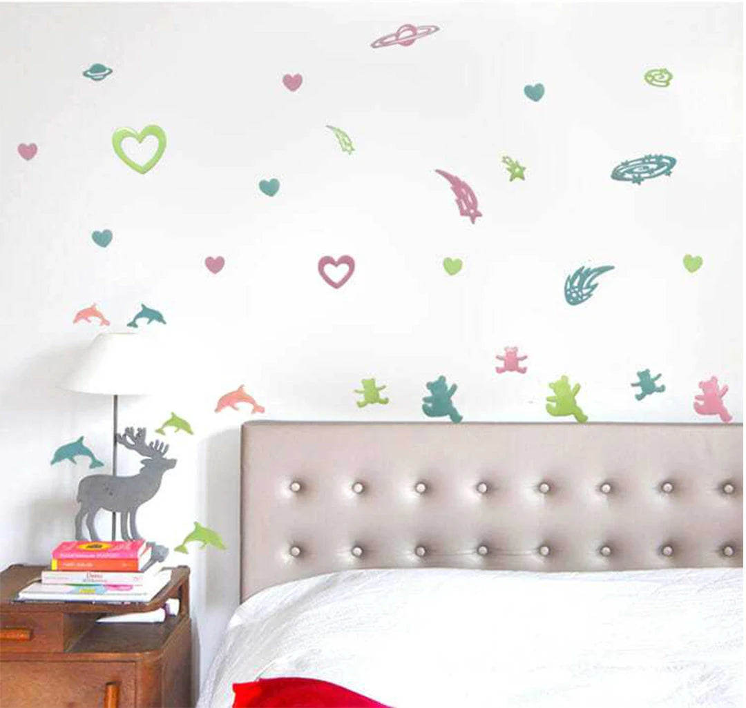 Glow in the Dark Cartoon Butterfly & Stars Wall Stickers – Luminous Noctilucent Decals for Kids Room & Bedroom Decor