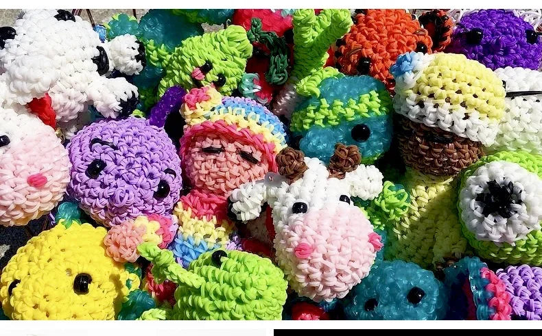 15,000pcs Rainbow Luminous Rubber Bands Loom Kit – DIY Bracelet Making Set for Kids