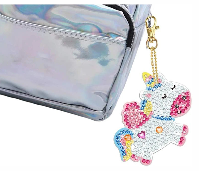 5pcs 5D Diamond Painting by Numbers Make Your Own GEM Keychains Unicorn Mermaid Arts Crafts Kids 8-12 Age Easter Basket Stuffers