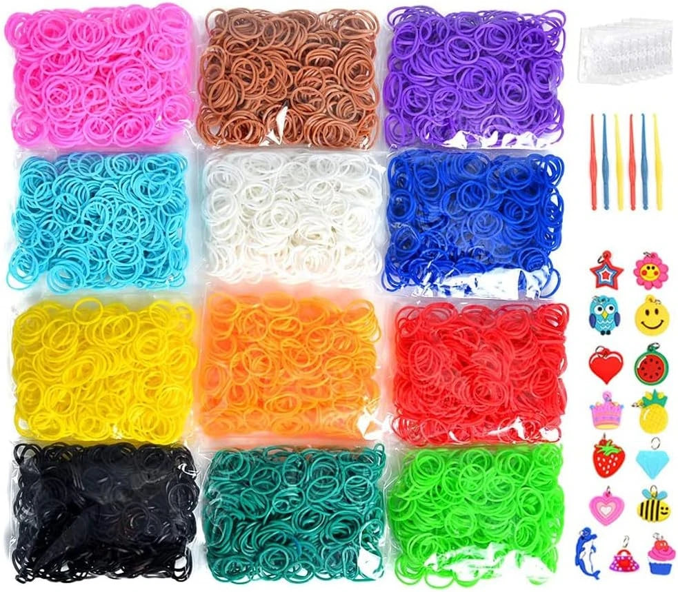 600+ Loom Rubber Band Refill Kit – 31 Colors Bracelet Making Kit for Kids – DIY Weaving Craft Set with Loom Bands Toys
