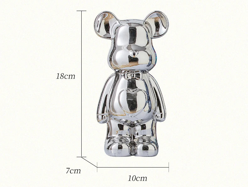 17/27/cm Aesthetic Bear brick Ceramic Staute Teddy Bear decor action figure Sculptures Ornament for room Home Decoration Crafts